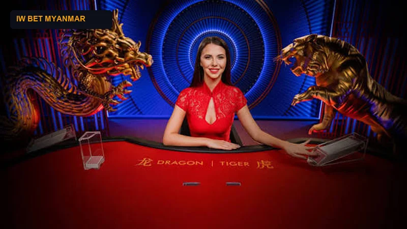 Live Dragon Tiger Asian Card Table with Dragon and Tiger Betting Spots